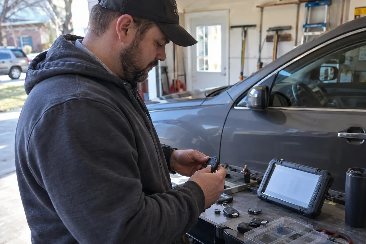Illustrative locksmith scene; not an actual job